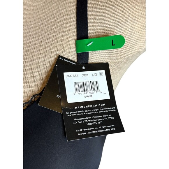 Maidenform T-shirt Demi Wireless Bra Black Large Convertible Straps Natural Lift - Picture 5 of 6